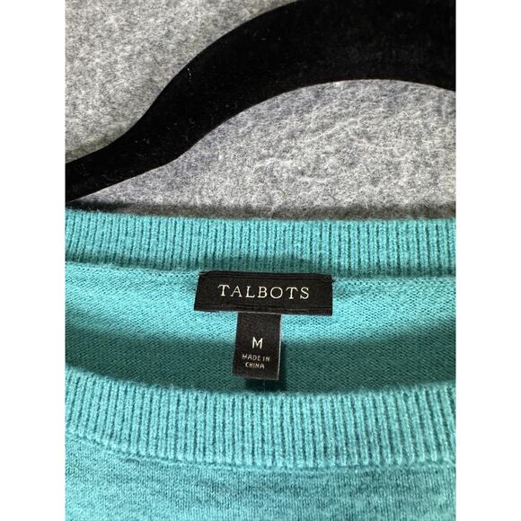 Talbots Sweater Women Medium Green Crewneck Wool Pullover Quiet Luxury Minimalis - Picture 2 of 7